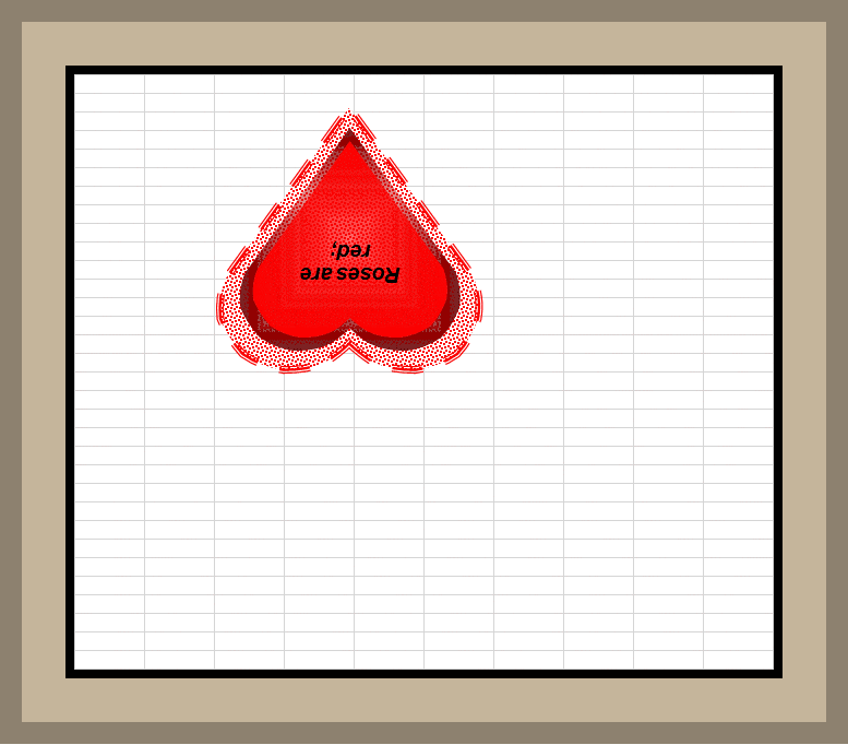 Animated GIF shows Valentine heart rotating on the screen with a romantic message for the recipient